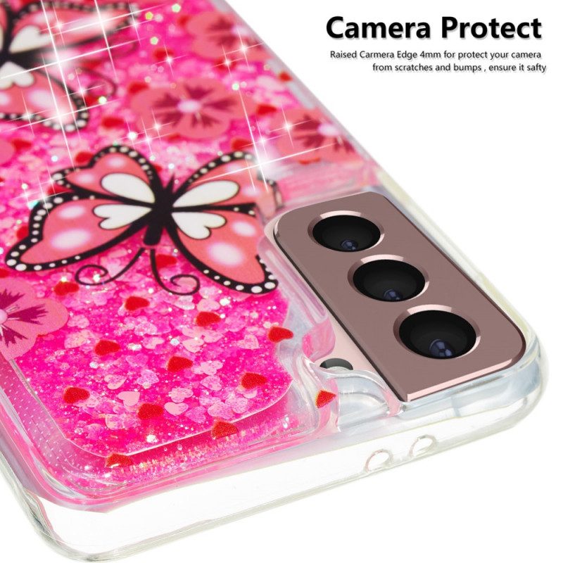 Cover Samsung Galaxy S22 5G Farfalle Di Paillettes