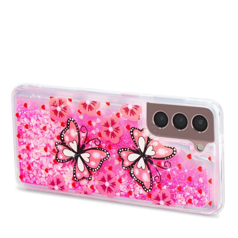 Cover Samsung Galaxy S22 5G Farfalle Di Paillettes