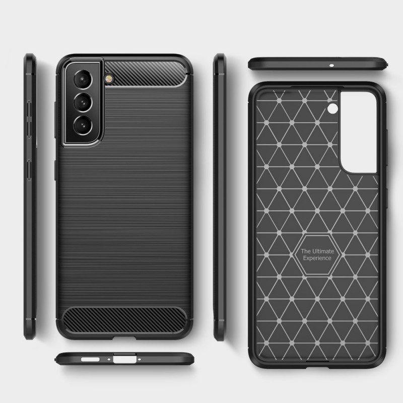 Cover Samsung Galaxy S22 5G Fibra Di Carbonio Spazzolata