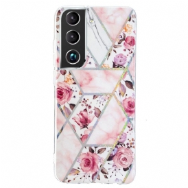 Cover Samsung Galaxy S22 5G Fiori Marmorizzati