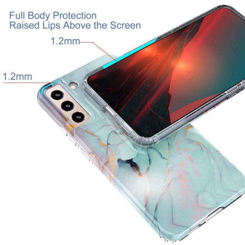 Cover Samsung Galaxy S22 5G Marmo Flessibile In Silicone