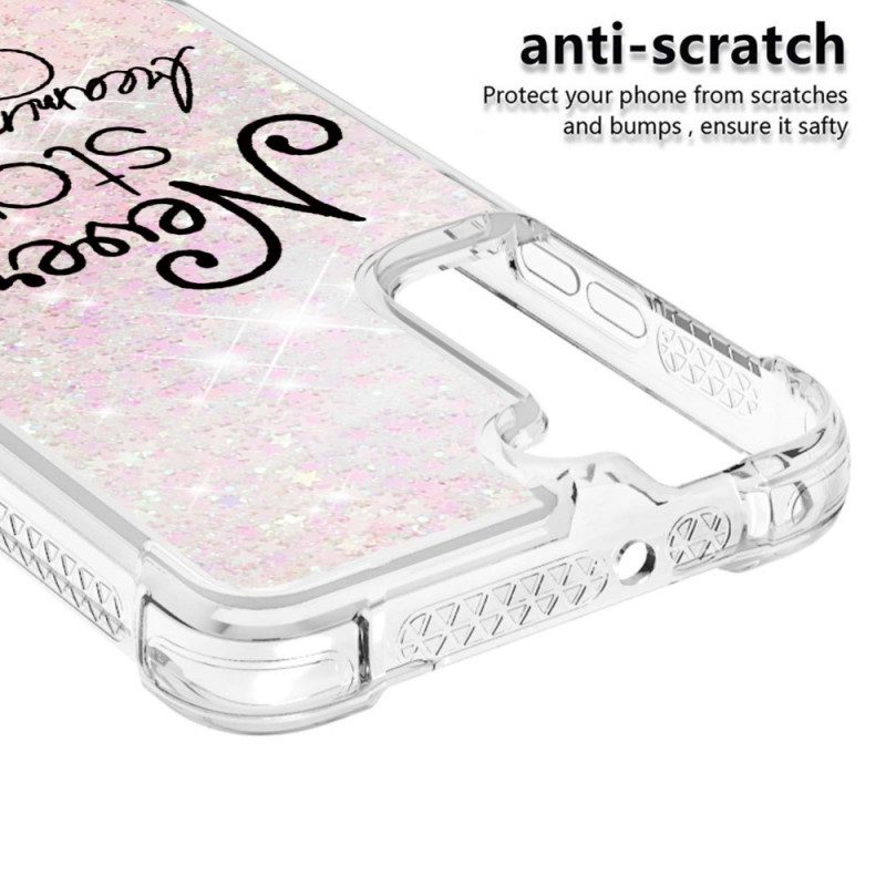 Cover Samsung Galaxy S22 5G Non Smettere Mai Di Sognare Glitter