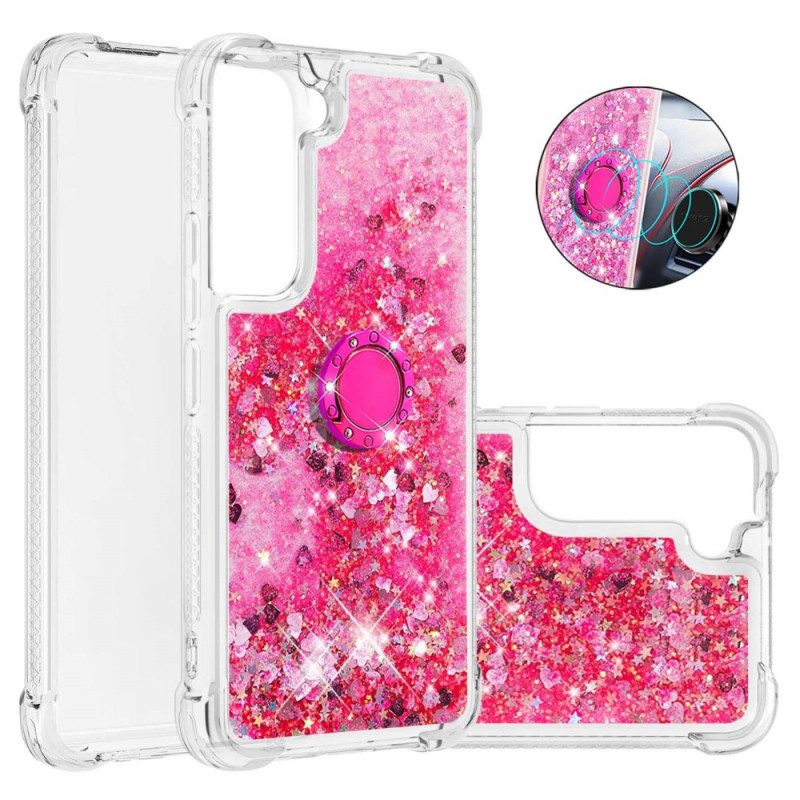 Cover Samsung Galaxy S22 5G Paillettes Con Supporto Ad Anello