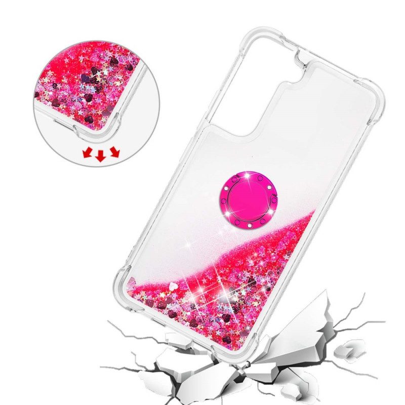 Cover Samsung Galaxy S22 5G Paillettes Con Supporto Ad Anello