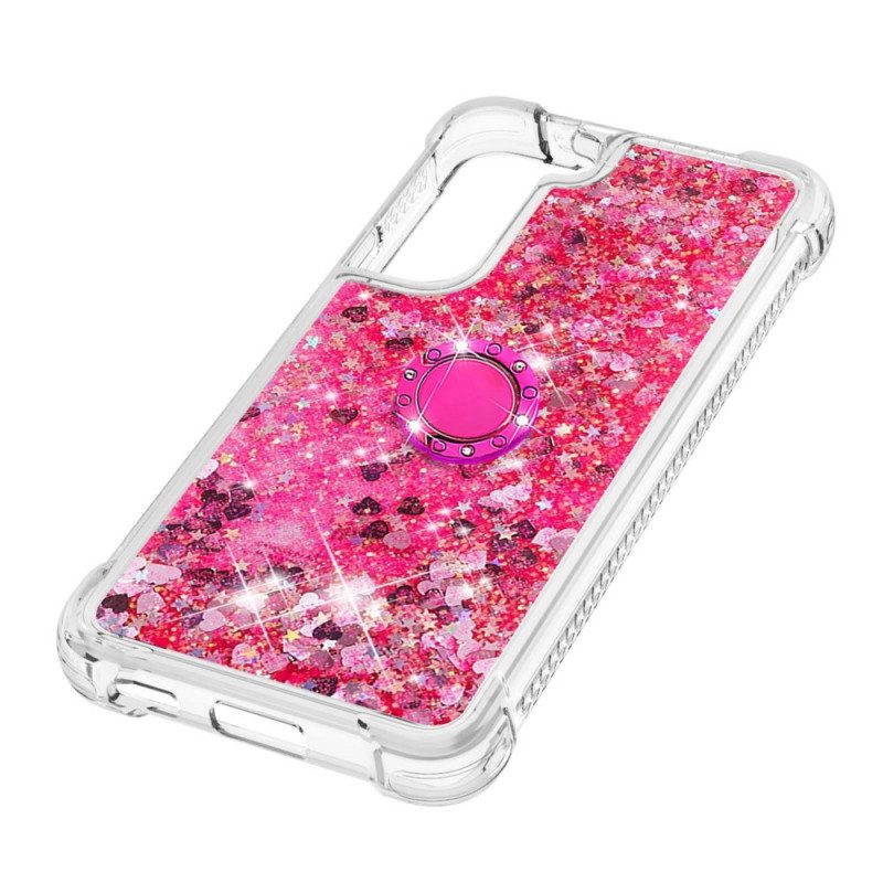 Cover Samsung Galaxy S22 5G Paillettes Con Supporto Ad Anello