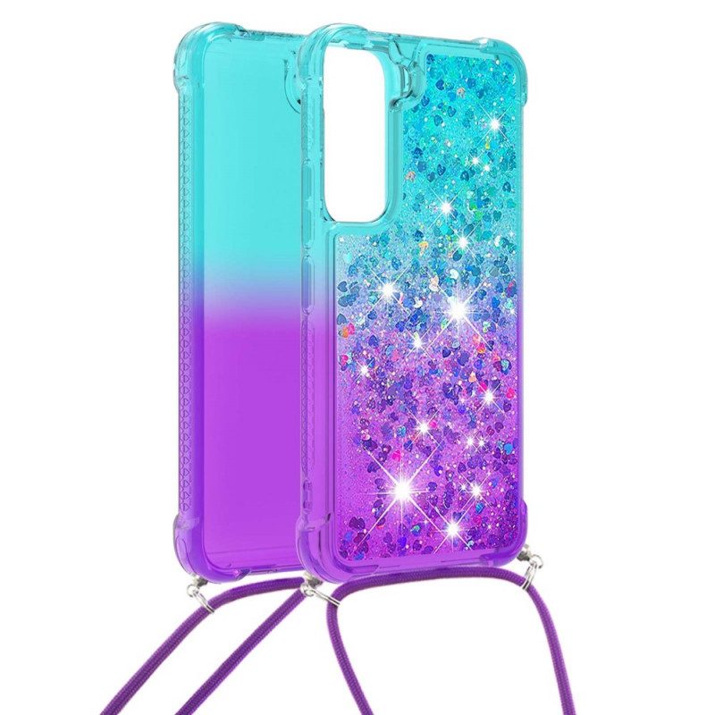 Cover Samsung Galaxy S22 5G Paillettes E Cordoncino In Silicone