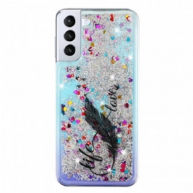 Cover Samsung Galaxy S22 5G Paillettes Life & Love