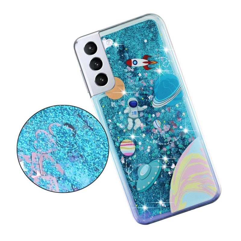 Cover Samsung Galaxy S22 5G Paillettes Spaziali