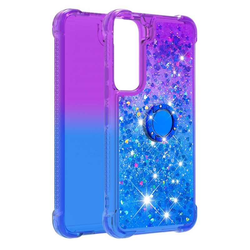 Cover Samsung Galaxy S22 5G Staffa Ad Anello Glitterata