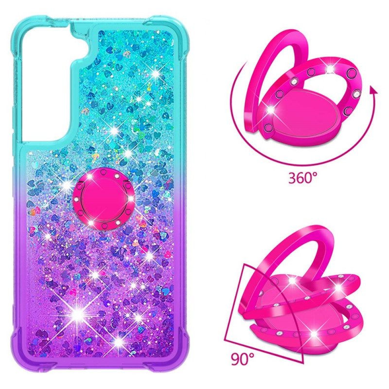 Cover Samsung Galaxy S22 5G Staffa Ad Anello Glitterata