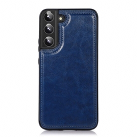 Cover Samsung Galaxy S22 5G Stand Porta Carte Di Design In Pelle