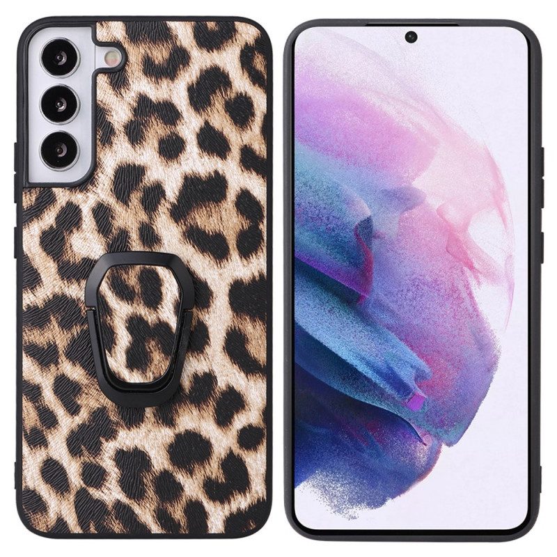 Cover Samsung Galaxy S22 5G Supporto Per Anello Stile Leopardo