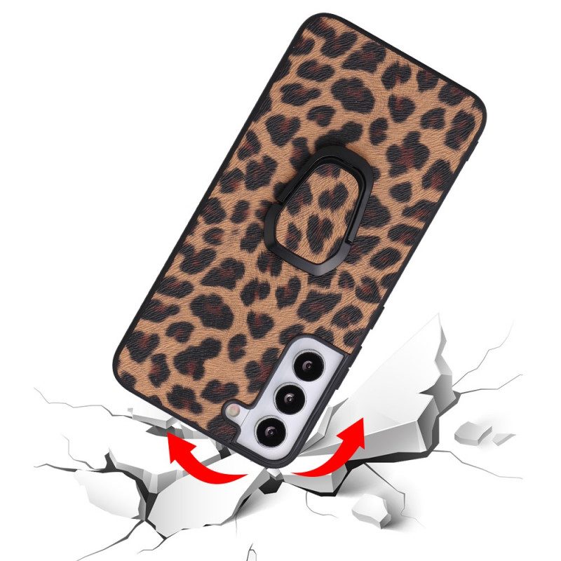 Cover Samsung Galaxy S22 5G Supporto Per Anello Stile Leopardo