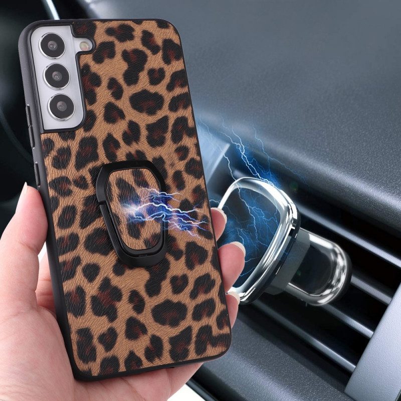 Cover Samsung Galaxy S22 5G Supporto Per Anello Stile Leopardo