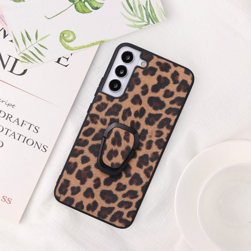 Cover Samsung Galaxy S22 5G Supporto Per Anello Stile Leopardo