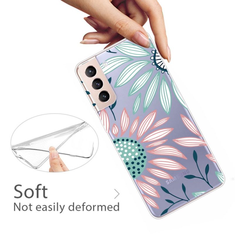 Cover Samsung Galaxy S22 5G Un Fiore Trasparente