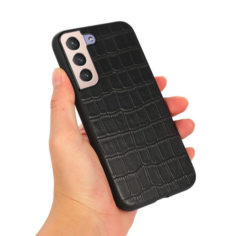 Cover Samsung Galaxy S22 5G Vera Pelle Di Coccodrillo