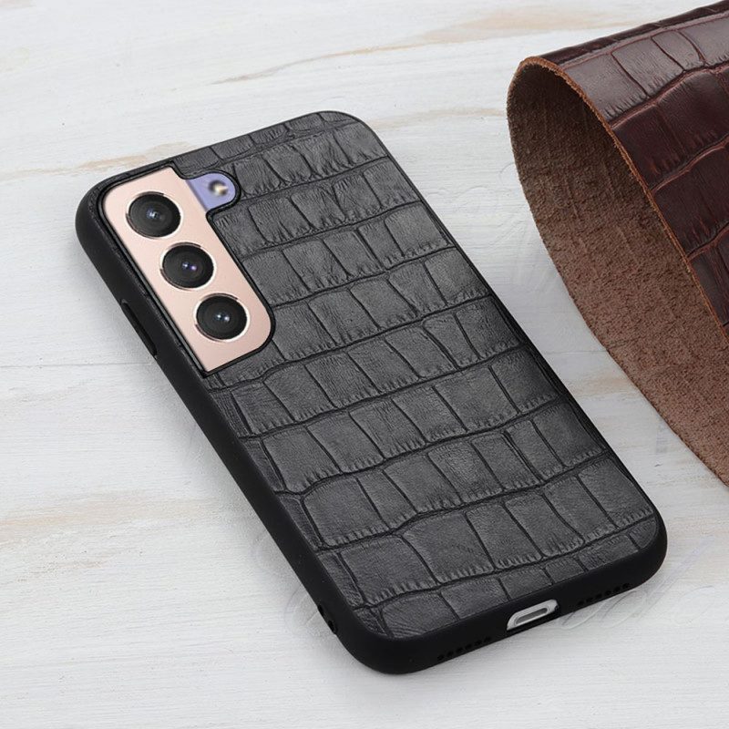 Cover Samsung Galaxy S22 5G Vera Pelle Di Coccodrillo