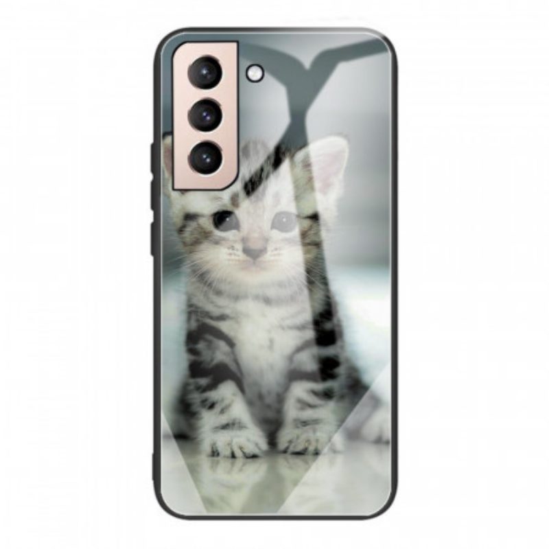 Cover Samsung Galaxy S22 5G Vetro Temperato Gattino