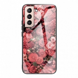 Cover Samsung Galaxy S22 5G Vetro Temperato Rose Flowers