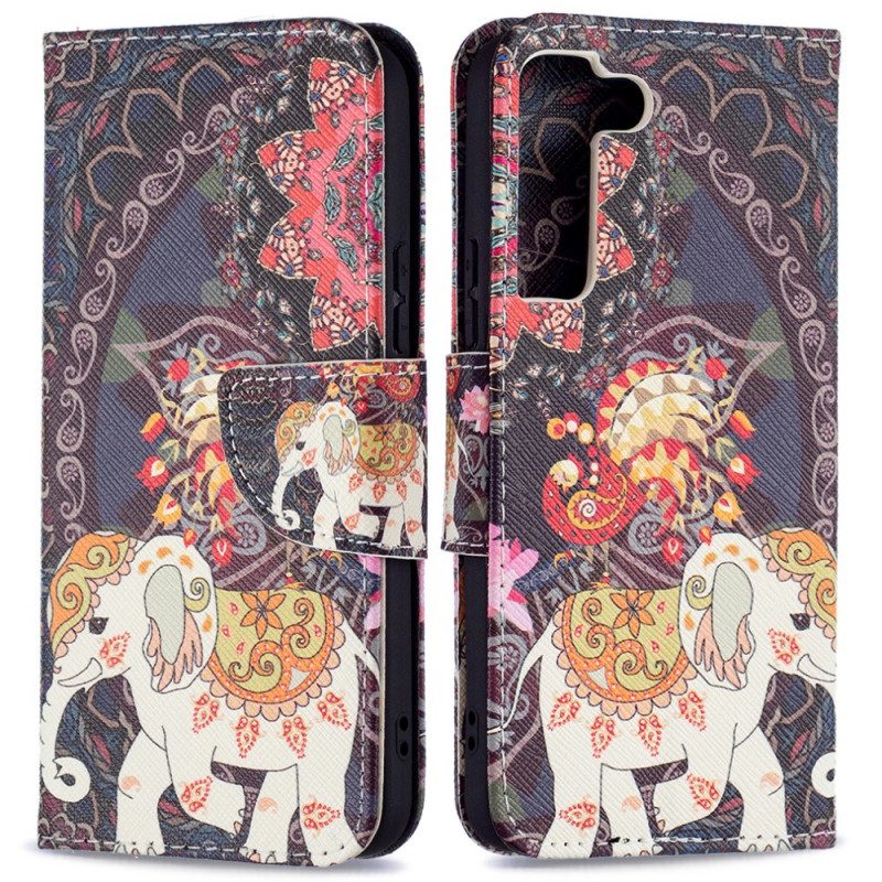 Custodia A Portafoglio Samsung Galaxy S22 5G Elefante Indiano