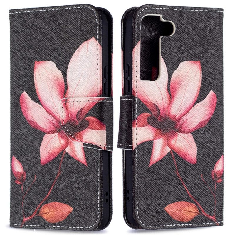 Custodia A Portafoglio Samsung Galaxy S22 5G Fiore Rosa