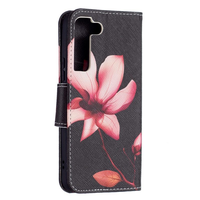 Custodia A Portafoglio Samsung Galaxy S22 5G Fiore Rosa