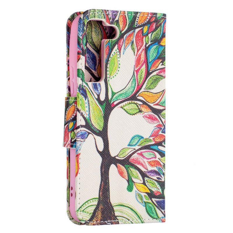 Custodia in pelle Samsung Galaxy S22 5G Albero Colorato