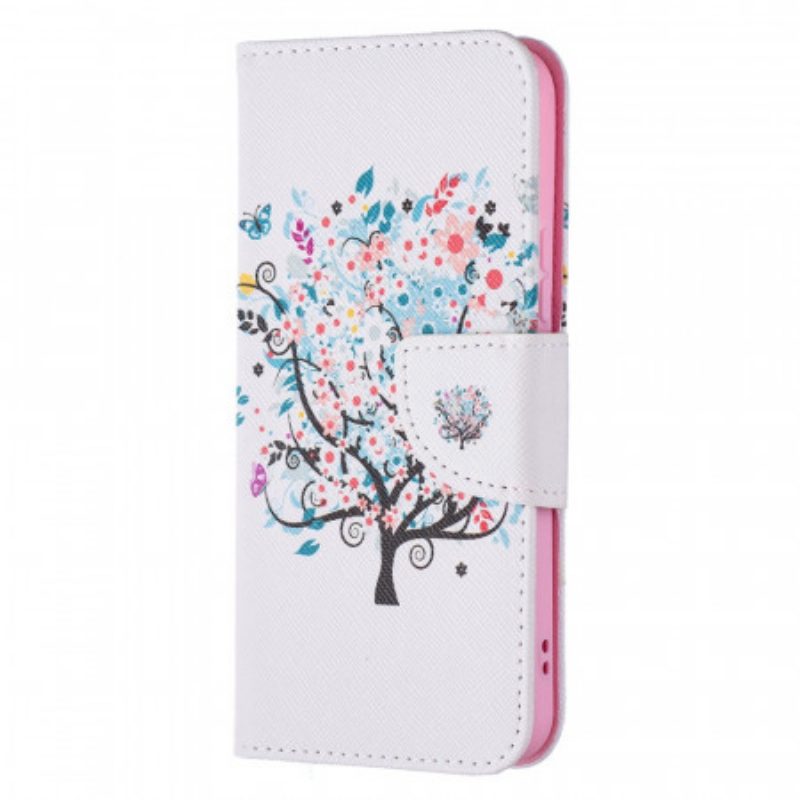 Custodia in pelle Samsung Galaxy S22 5G Albero Fiorito