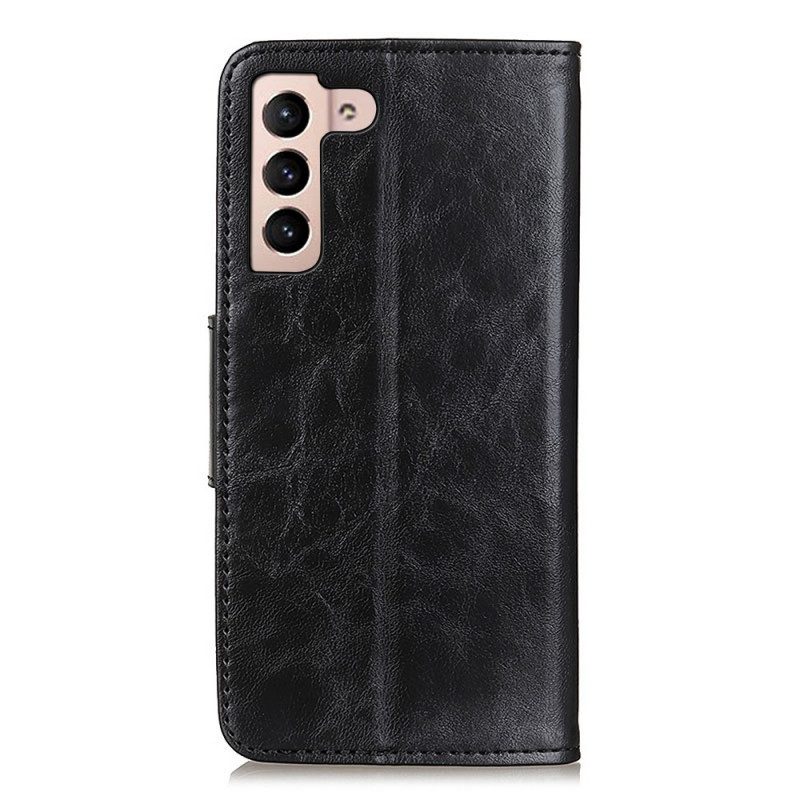 Custodia in pelle Samsung Galaxy S22 5G Chiusura Reversibile In Pelle Crosta