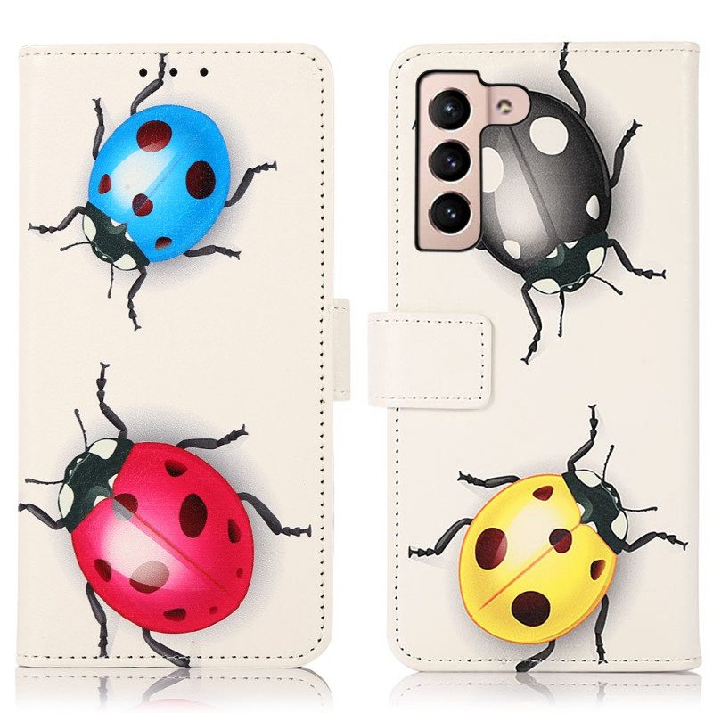 Custodia in pelle Samsung Galaxy S22 5G Coccinella