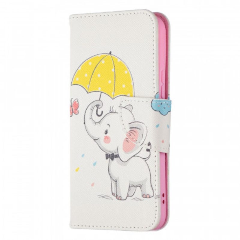 Custodia in pelle Samsung Galaxy S22 5G Cucciolo Di Elefante