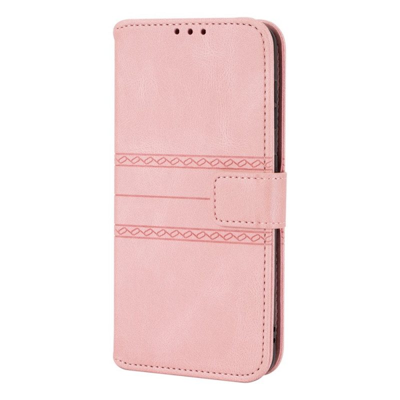 Custodia in pelle Samsung Galaxy S22 5G Cuciture In Pizzo