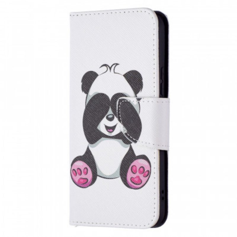 Custodia in pelle Samsung Galaxy S22 5G Divertimento Panda