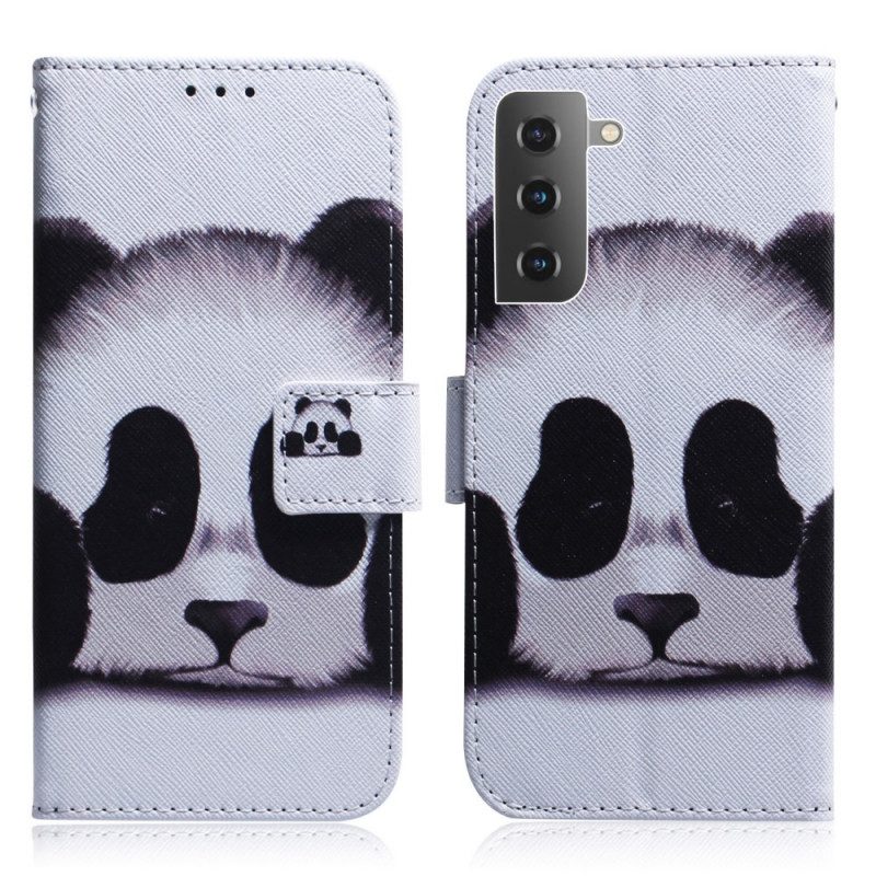 Custodia in pelle Samsung Galaxy S22 5G Faccia Da Panda