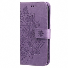 Custodia in pelle Samsung Galaxy S22 5G Fiore Mandala