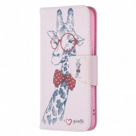 Custodia in pelle Samsung Galaxy S22 5G Giraffa Intelligente