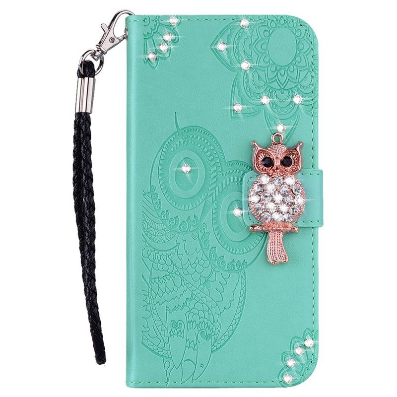 Custodia in pelle Samsung Galaxy S22 5G Mandala E Fascino Del Gufo