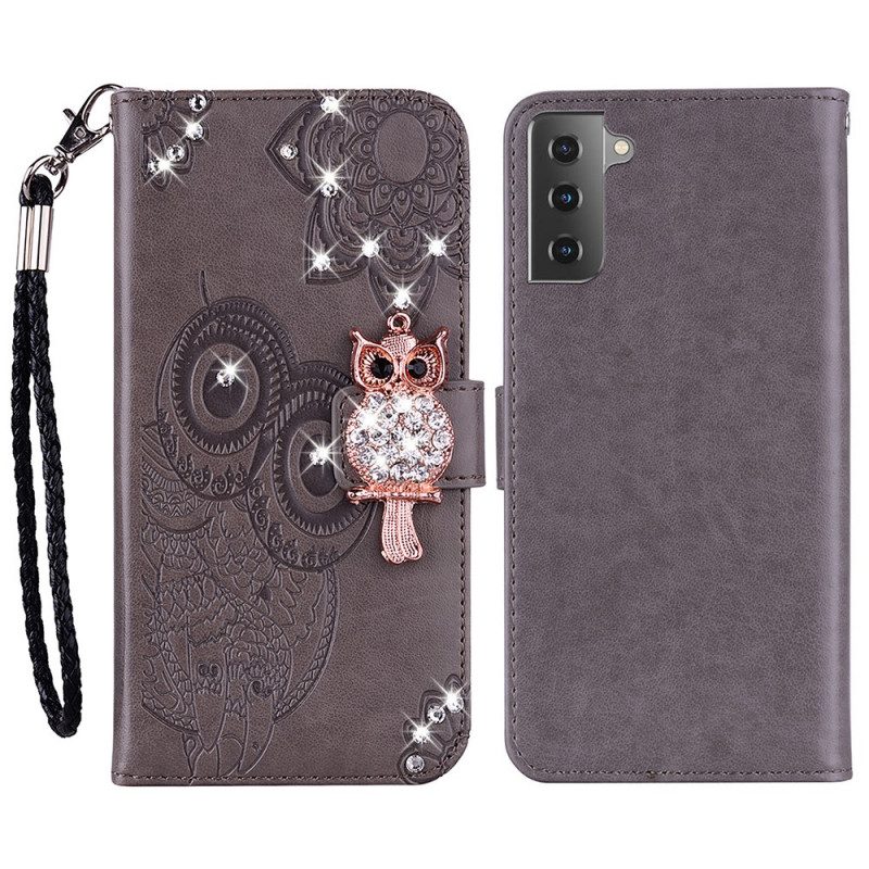 Custodia in pelle Samsung Galaxy S22 5G Mandala E Fascino Del Gufo