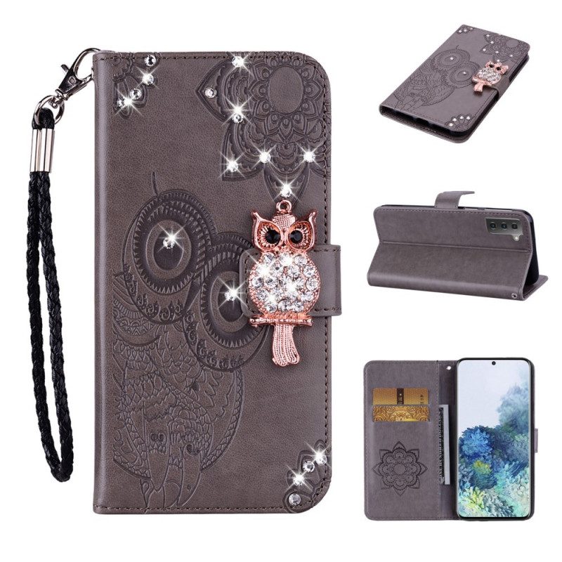 Custodia in pelle Samsung Galaxy S22 5G Mandala E Fascino Del Gufo