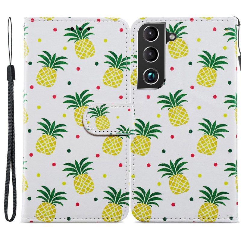 Custodia in pelle Samsung Galaxy S22 5G Più Ananas