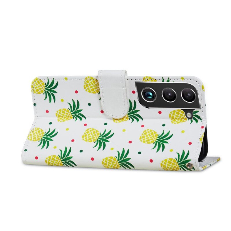 Custodia in pelle Samsung Galaxy S22 5G Più Ananas