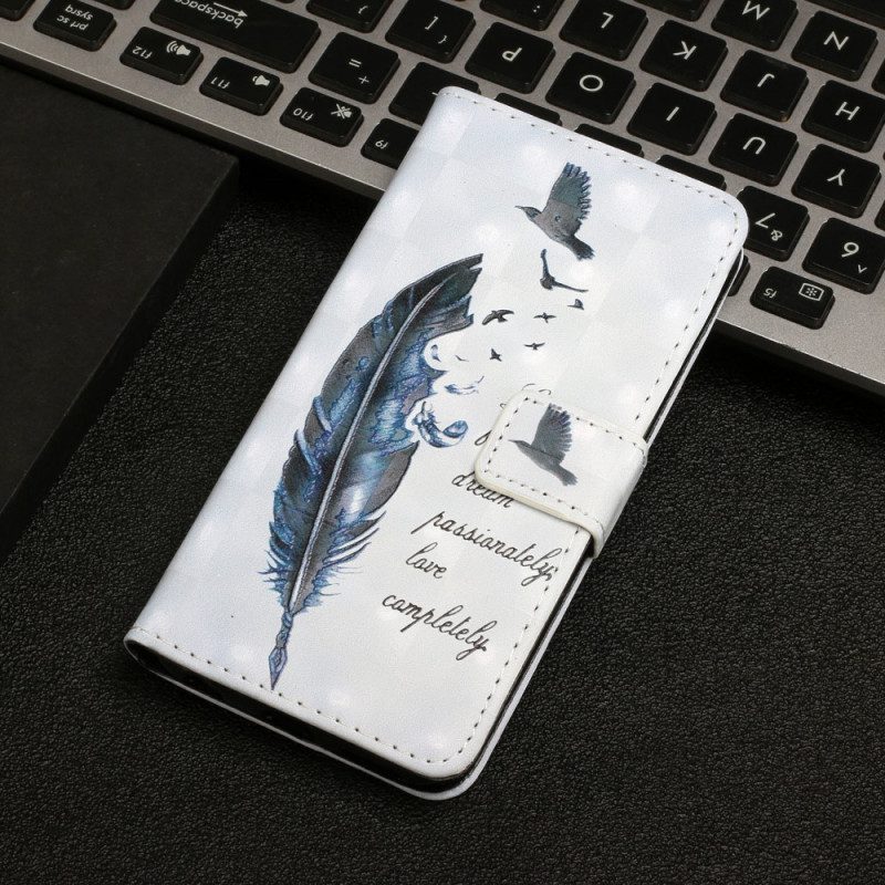 Custodia in pelle Samsung Galaxy S22 5G Piuma Prima Di Volare