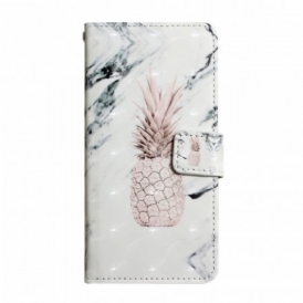 Custodia in pelle Samsung Galaxy S22 5G Punto Luce Ananas