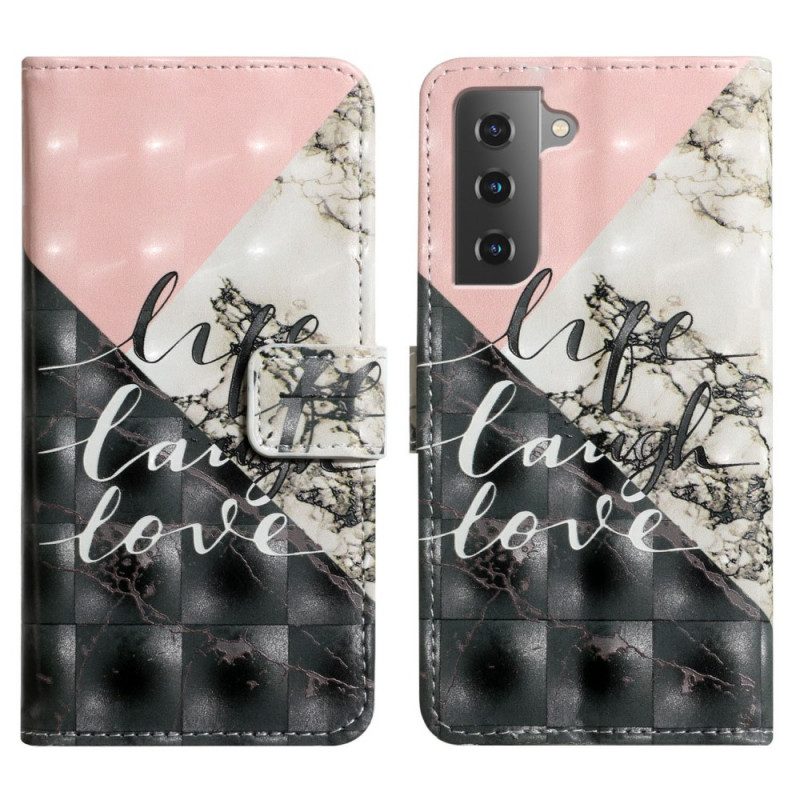 Custodia in pelle Samsung Galaxy S22 5G Vita Ridere Amore