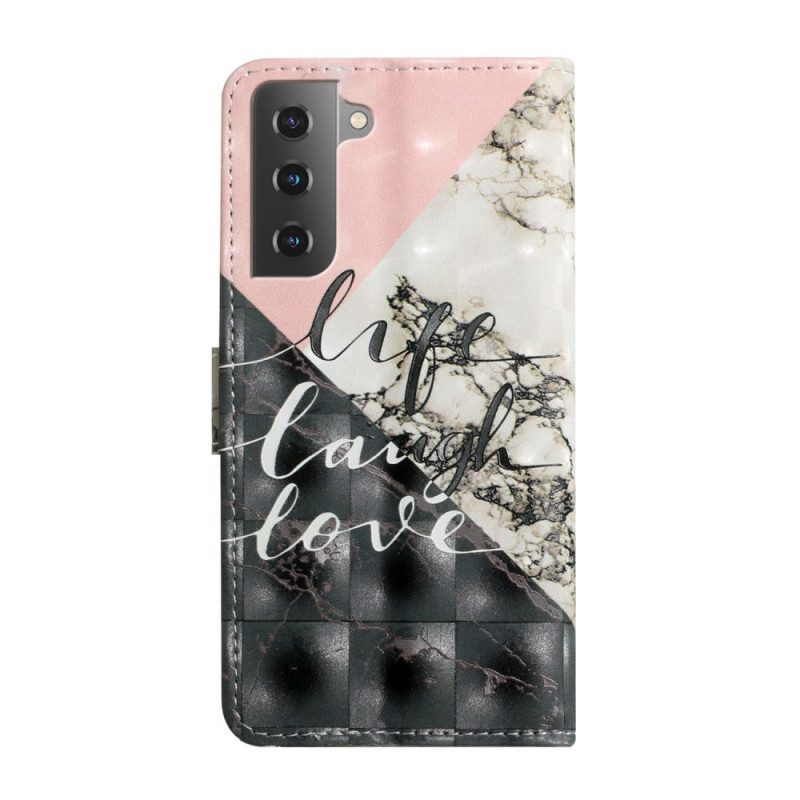 Custodia in pelle Samsung Galaxy S22 5G Vita Ridere Amore