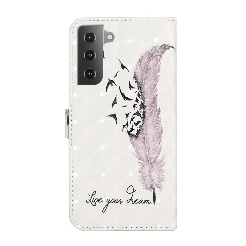 Custodia in pelle Samsung Galaxy S22 5G Vivi Il Tuo Sogno