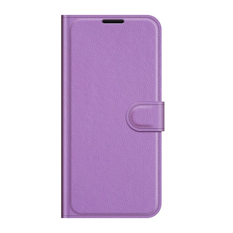 Folio Cover Samsung Galaxy S22 5G Classico Effetto Pelle Litchi