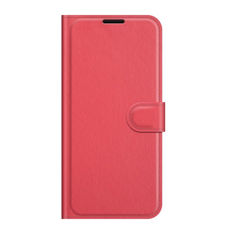 Folio Cover Samsung Galaxy S22 5G Classico Effetto Pelle Litchi