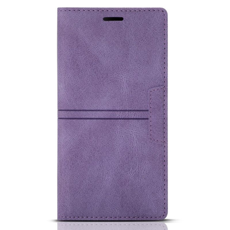 Folio Cover Samsung Galaxy S22 5G Custodia in pelle Chiusura Magnetica Con Cuciture In Pelle Stile